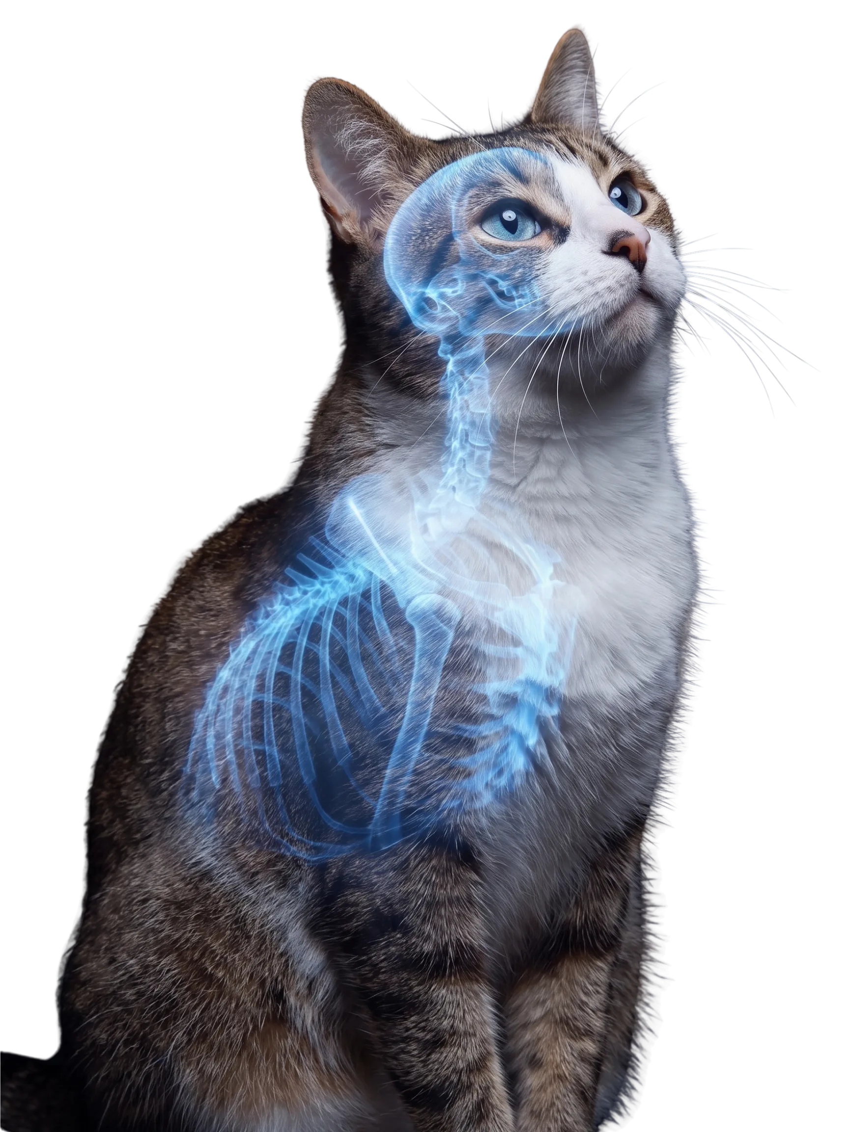 Cat with X-ray overlay